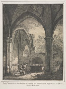 Edifici Notevoli del Medioevo in Germania: Rovine della Chiesa della Vergine con la Tomba di Genevieve e Siegfried, Conte Palatino del Reno, nella Valle della Mosella vicino ad Andernack da Domenico Quaglio
