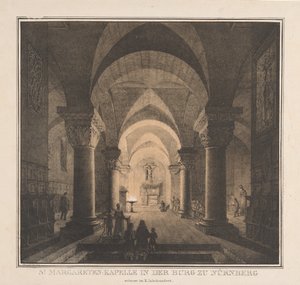 Edifici notevoli del Medioevo in Germania: Cappella di Santa Margherita nel castello imperiale di Norimberga da Domenico Quaglio