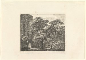 Architettura gotica in un paesaggio, ca. 1807 da Domenico Quaglio II