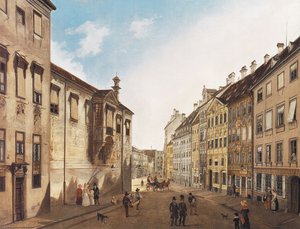 Die Residenzstraße verso Max-Joseph-Platz nel 1826 da Domenico Quaglio the Younger