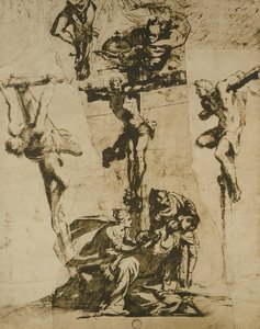 Studio della Crocifissione e della Vergine svenuta da Domenico Robusti Tintoretto