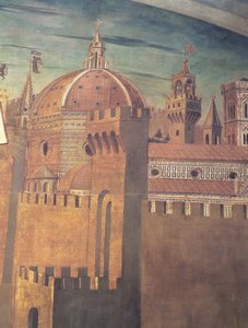 Dettaglio che raffigura il Duomo di Firenze, da un affresco di Dante con la Divina Commedia (dettaglio) da Domenico di Michelino