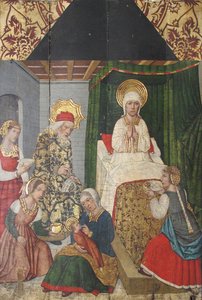 Pannello con la Nascita di San Giovanni Battista dal Retablo, XV secolo da Domingo Ram