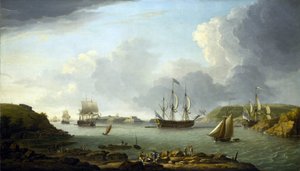 Ritorno di una flotta a Plymouth (Inghilterra), descrizione della città e della baia, inclusa l