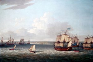 Guerra dei sette anni (1756-1763): La flotta britannica entra nel porto di L