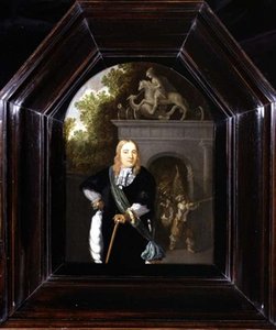 Ritratto del capitano Jacobus Van Der Burgh davanti alla Doeler Poort, Leiden da Dominicus van Tol