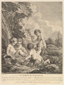 Bambino che nuota, ca. 1741 da Dominique Sornique