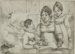 Gruppo familiare (Donna che legge a due bambini) da Dominique Vivant Denon