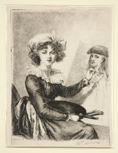 Louise-Elisabeth Vigée-Lebrun, (Mlle Lebrun) dopo, e al contrario del, autoritratto del 1790 negli Uffizi