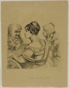 Autoritratto con due giovani donne da Dominique Vivant Denon