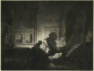 Interno: due donne e un bambino che dorme da Dominique Vivant Denon