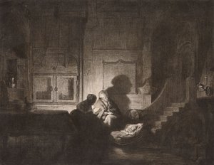 Interno: due donne e un bambino che dorme da Dominique Vivant Denon