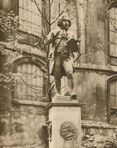 Dr. Johnson sul suo piedistallo, da cui può vedere Fleet Street, c1935 da Donald McLeish