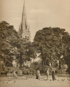 Stoke Newington in estate: Il campo da bowling a Clissold Park, c1935