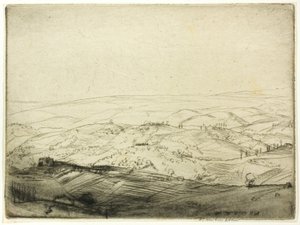 Schizzo dalle Mura di San Gimignano