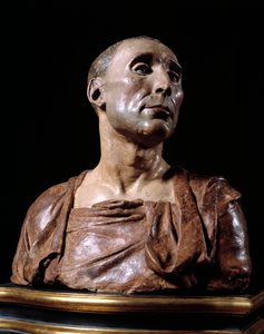 Ritratto busto del condottiero Niccolò da Uzzano (1359-1431). Scultura in terracotta di Donato di Niccolò di Betto Bardi detto Donatello (1386-1466) da Donatello