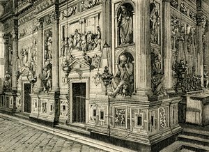 Schermo di marmo della Santa Casa, progettato da Donato Bramante, Santuario della Santa Casa, Loreto, Marche, Italia da Donato Bramante