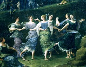 Danzatori, dettaglio da Danza delle ninfe, 1724-25 da Donato Creti