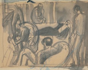 Maynard Keynes, Lytton Strachey e altri, c.1916 da Dora Carrington