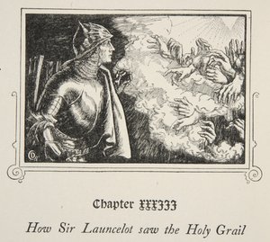 Come Sir Launcelot vide il Santo Graal, illustrazione da 