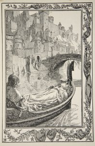 La Barca scese lungo il Fiume, illustrazione da 