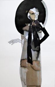 Donna elegante con cappello da Doris Schmitz