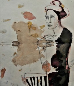 Figura pensierosa e foglie da Doris Schmitz