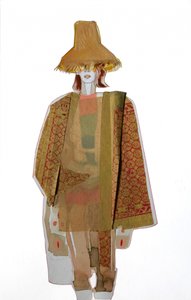 Figura elegante con cappello di paglia da Doris Schmitz