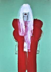 Capelli bianchi, abito rosso da Doris Schmitz