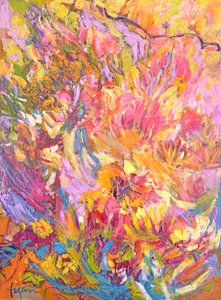 Fiori astratti dai colori vivaci da Dorothy Fagan