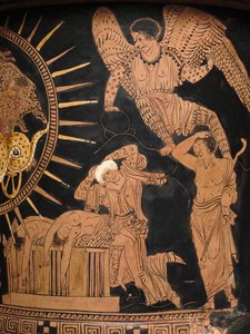 (dettaglio) di una lekythos a figure rosse da Douris
