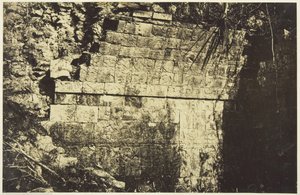 Palais Du Cirque a Chichen-Itza, Interno di una sala, 1859 da Désiré Charnay
