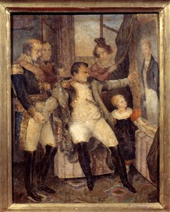 Ritratto di Napoleone I davanti al ritratto di suo figlio Napoleone II da Dubreuil