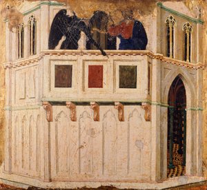 Tentazione sul Tempio (dettaglio) dalla predella della Maestà di Duccio da Duccio di Buoninsegna