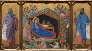 La Natività con i profeti Isaia ed Ezechiele da Duccio di Buoninsegna