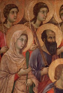 Vergine e bambino sul trono, dettaglio con santa Caterina d