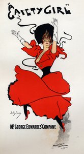 Arte. Intrattenimento. Una ragazza gaia, operetta di Owen Halls e Sidney Jones. Poster di Dudley Hardy, Inghilterra