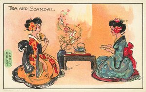 Tè e scandalo: due donne giapponesi che bevono tè