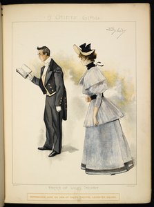 Due personaggi. Un uomo che legge un libro e una signora