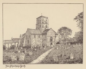 Sussex: Chiesa di New Shoreham (litografia) da Duncan Moul
