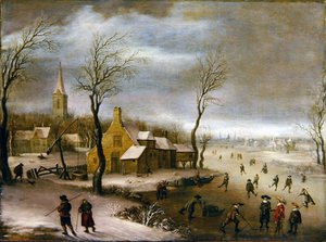 Paesaggio invernale con giocatori di Kolf