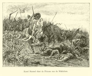 Carlo Martello combatte i Frisoni sul Middelzee da Dutch School