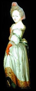 Figura di donna su tavola fittizia da Dutch School