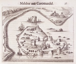 Forte olandese sulla costa del Malabar, Indie orientali da Dutch School