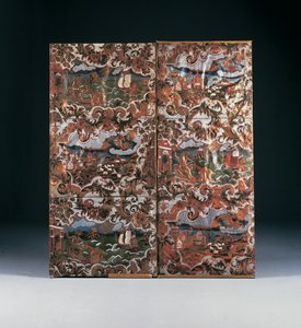 Pannelli decorati in rilievo e policromi, fine XVII secolo da Dutch School