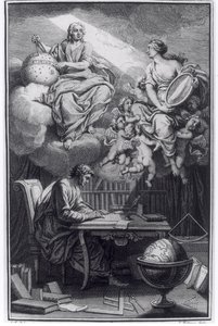Frontespizio di Elemens de la Philosophie de Neuton di Voltaire pubblicato ad Amsterdam, 1738 da Dutch School