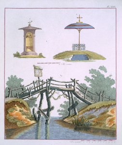 Decorazioni da giardino, da Magazine of Garden Gems di G. van Laar, pubblicato 1802 da Dutch School
