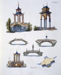 Decorazioni da giardino, da Magazine of Garden Gems di G. van Laar, pubblicato nel 1802