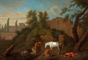 Paesaggio con un ragazzo che dorme, c.1650