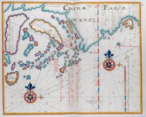 Mappa che mostra parte della costa della Cina e delle isole da Dutch School